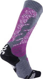 Uyn Skarpety UYN Woman Ski All Mountain Light Grey melange Purple 2021 G944 2