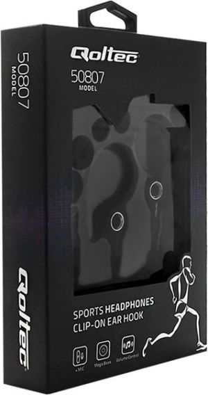 Słuchawki Qoltec Premium Sportowe Douszne z Mikrofonem Czarne (50807) 4