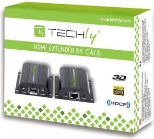 System przekazu sygnału AV Techly Extender HDMI po skrętce kat 6a/7 (020355) 3