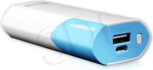 Powerbank Whitenergy 4000 mAh, 1 A, Biało-Niebieski (10117) 1