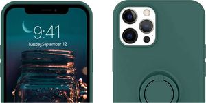 Alogy Etui silikonowe Ring Ultra Slim Alogy do iPhone 12/ 12 Pro 6.1 Zielone uniwersalny 4