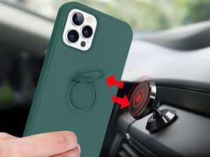 Alogy Etui silikonowe Ring Ultra Slim Alogy do iPhone 12/ 12 Pro 6.1 Zielone uniwersalny 7