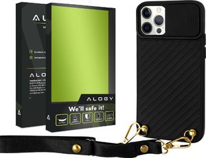 Alogy Etui ochronne CrossBody Alogy z paskiem na ramię do iPhone 12/ Pro 6.1 Czarne uniwersalny 5