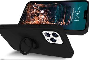 Alogy Etui silikonowe Ring Ultra Slim Alogy do iPhone 12/ 12 Pro 6.1 Czarne uniwersalny 2