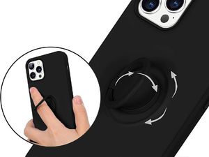 Alogy Etui silikonowe Ring Ultra Slim Alogy do iPhone 12/ 12 Pro 6.1 Czarne uniwersalny 5