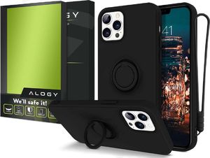 Alogy Etui silikonowe Ring Ultra Slim Alogy do iPhone 12/ 12 Pro 6.1 Czarne uniwersalny 8