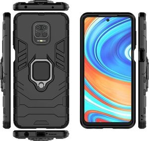 Alogy Etui Alogy Stand Ring Armor do Xiaomi Redmi Note 9S/ Pro/ Max czarne + Szkło Alogy Full uniwersalny 6