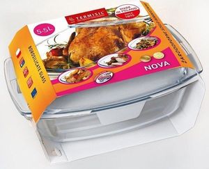 Termisil Naczynie Żaroodporne Brytfanna Szklana z Pokrywką 5,5 l Termisil uniwersalny 3