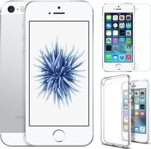 Smartfon Apple APPLE iPhone SE A1723 2GB 128GB LTE Retina 640x1136 Klasa A- Silver iOS + szkło hartowane 9H + silikonowe etui uniwersalny 7