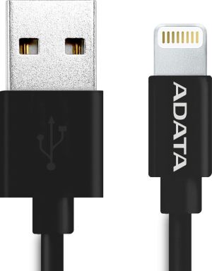 Kabel USB ADATA USB-A - Lightning 1 m Czarny (AMFIPL-100CM-CBK) 1