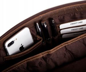 Betlewski Skórzana Torba Męska Na Ramię Duża Betlewski, Tbg-Ht-202-Brown 5