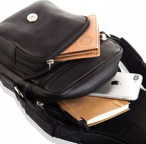 Betlewski Skórzana Torba Męska Mała Listonoszka Betlewski, Tbg-Ym-103-Black 6