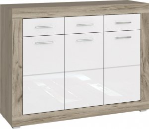 Tuckano Komoda 117x90x37 WARSAW dąb craft/biały poł. 1