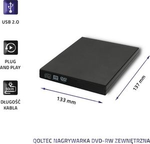 Napęd Qoltec DVD-RW USB 2.0 (51858) 4