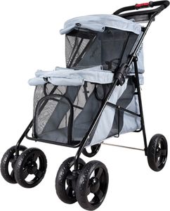 Ibiyaya Wózek Double Decker Pet Bus silver gray 1