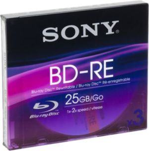 Sony Blu-Ray BD-RE, 25 GB, Slim Case (BNE25SL) 1