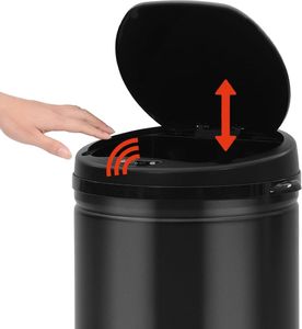 Kosz na śmieci vidaXL bezdotykowy czarny (322698) 2