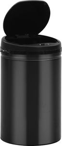 Kosz na śmieci vidaXL bezdotykowy czarny (322698) 6