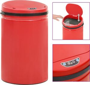 Kosz na śmieci vidaXL bezdotykowy 30L czerwony (322704) 1