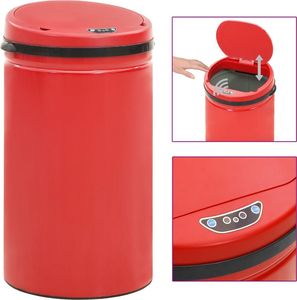 Kosz na śmieci vidaXL bezdotykowy 50L czerwony (322706) 1