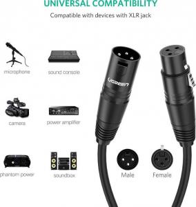 Kabel Ugreen XLR - XLR 1m czarny (UGR489BLK) 2