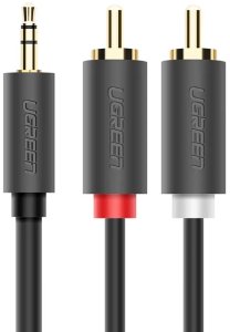 Kabel Ugreen Jack 3.5mm - RCA (Cinch) x2 2m czarny (UGR510BLK) 2