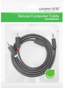 Kabel Ugreen Jack 3.5mm - RCA (Cinch) x2 2m czarny (UGR510BLK) 5