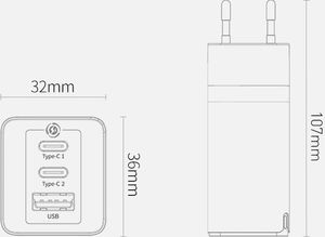 Ładowarka Baseus GaN Pro 1x USB-A 2x USB-C 3 A (CCGAN2P-B01) 21