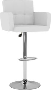 vidaXL Stołki barowe, 2 szt., białe, sztuczna skóra 2