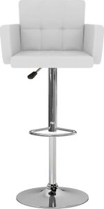 vidaXL Stołki barowe, 2 szt., białe, sztuczna skóra 3