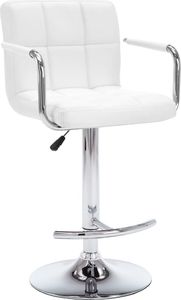 vidaXL Stołki barowe, 2 szt., białe, sztuczna skóra 3
