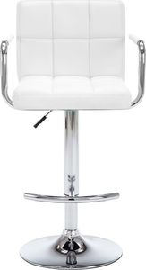 vidaXL Stołki barowe, 2 szt., białe, sztuczna skóra 4