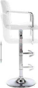 vidaXL Stołki barowe, 2 szt., białe, sztuczna skóra 5