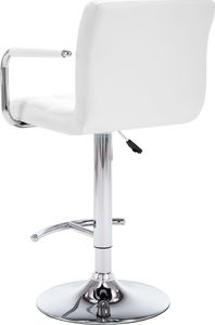 vidaXL Stołki barowe, 2 szt., białe, sztuczna skóra 6