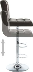 vidaXL Stołki barowe, 2 szt., brązowe, sztuczna skóra 5