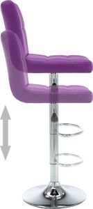 vidaXL Stołki barowe, 2 szt., fioletowe, sztuczna skóra 4