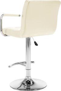 vidaXL Stołki barowe, 2 szt., kremowe, sztuczna skóra 5