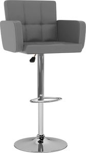 vidaXL Stołki barowe, 2 szt., szare, sztuczna skóra 2