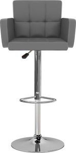 vidaXL Stołki barowe, 2 szt., szare, sztuczna skóra 3
