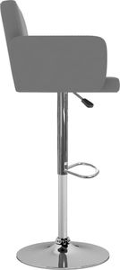vidaXL Stołki barowe, 2 szt., szare, sztuczna skóra 4