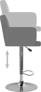vidaXL Stołki barowe, 2 szt., szare, sztuczna skóra 5