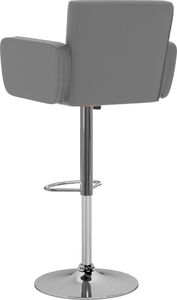 vidaXL Stołki barowe, 2 szt., szare, sztuczna skóra 6