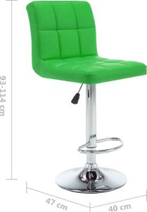 vidaXL Stołki barowe, 2 szt., zielone, sztuczna skóra 8