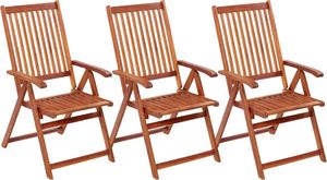 vidaXL Składane krzesła ogrodowe, 3 szt., lite drewno akacjowe 1