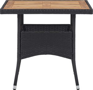 vidaXL 3-częściowy zestaw mebli ogrodowych, czarny polirattan i akacja 3