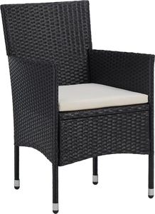 vidaXL 3-częściowy zestaw mebli ogrodowych, czarny polirattan i akacja 6