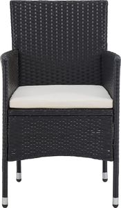 vidaXL 3-częściowy zestaw mebli ogrodowych, czarny polirattan i akacja 7