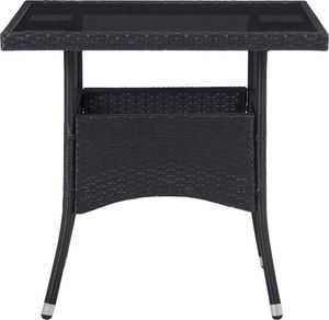 vidaXL 3-częściowy zestaw mebli ogrodowych, czarny, polirattan i szkło 3