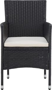 vidaXL 3-częściowy zestaw mebli ogrodowych, czarny, polirattan i szkło 7