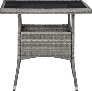 vidaXL 3-częściowy zestaw mebli ogrodowych, szary, polirattan i szkło 3